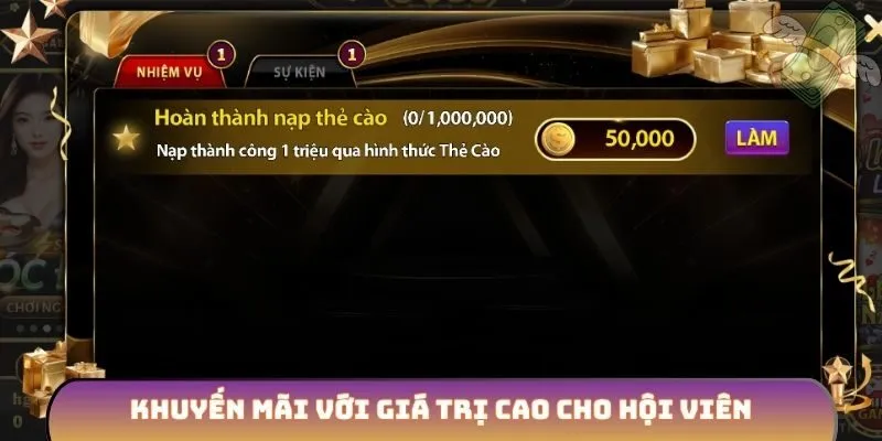 Khuyến mãi với giá trị cao cho hội viên